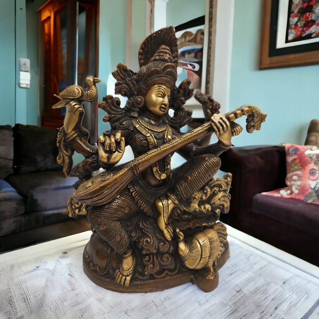 Brass Saraswati Idol